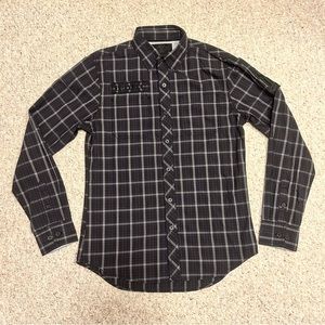 Harley Davidson HDMC Men's Long Sleep Button Down Shirt Stripe Plaid Size Medium